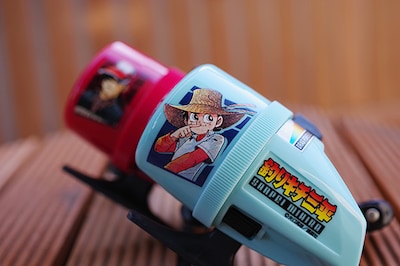 「釣りキチ三平」のスピンキャストリール。