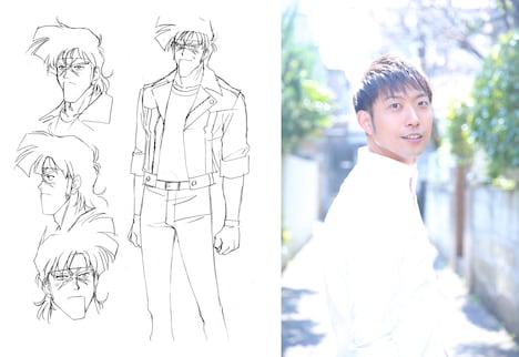 左からビーン・バンディットの設定画と、声を務める高橋英則。