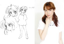 左からミニー・メイの設定画と、声を務める五十嵐裕美。