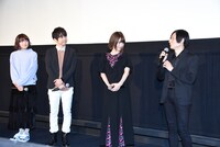 「あした世界が終わるとしても」完成披露上映会の様子。左から千本木彩花、梶裕貴、内田真礼、櫻木優平。