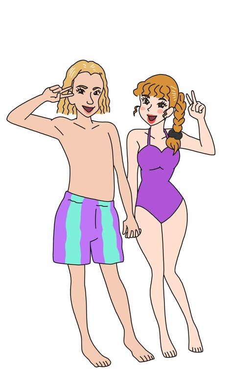 ぺこ、りゅうちぇる演じる新婚カップル(本人)。