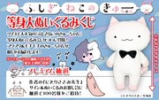 「ふしぎねこのきゅーちゃん」等身大ぬいぐるみくじの告知ビジュアル。