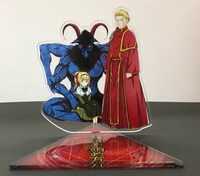 「魔王の始め方 THE COMIC」5巻の限定版に付属するアクリルフィギュア（ウラ）。