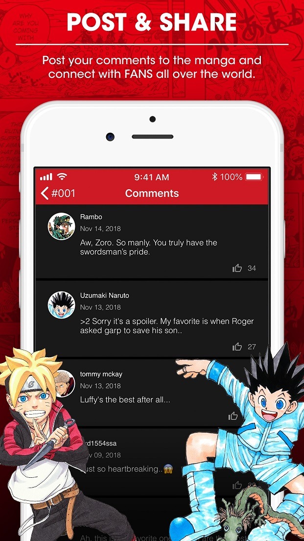 「MANGA Plus by SHUEISHA」の紹介画像。