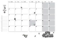 「3月のライオン ダイアリー2019.3-2020.3」より、カレンダー。