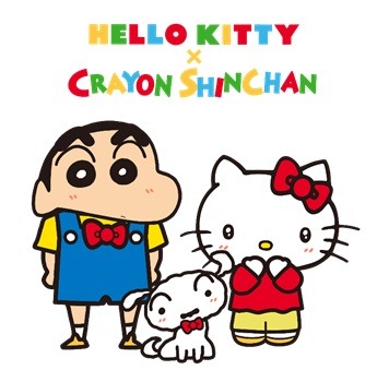 「クレヨンしんちゃん」とハローキティのコラボビジュアル。