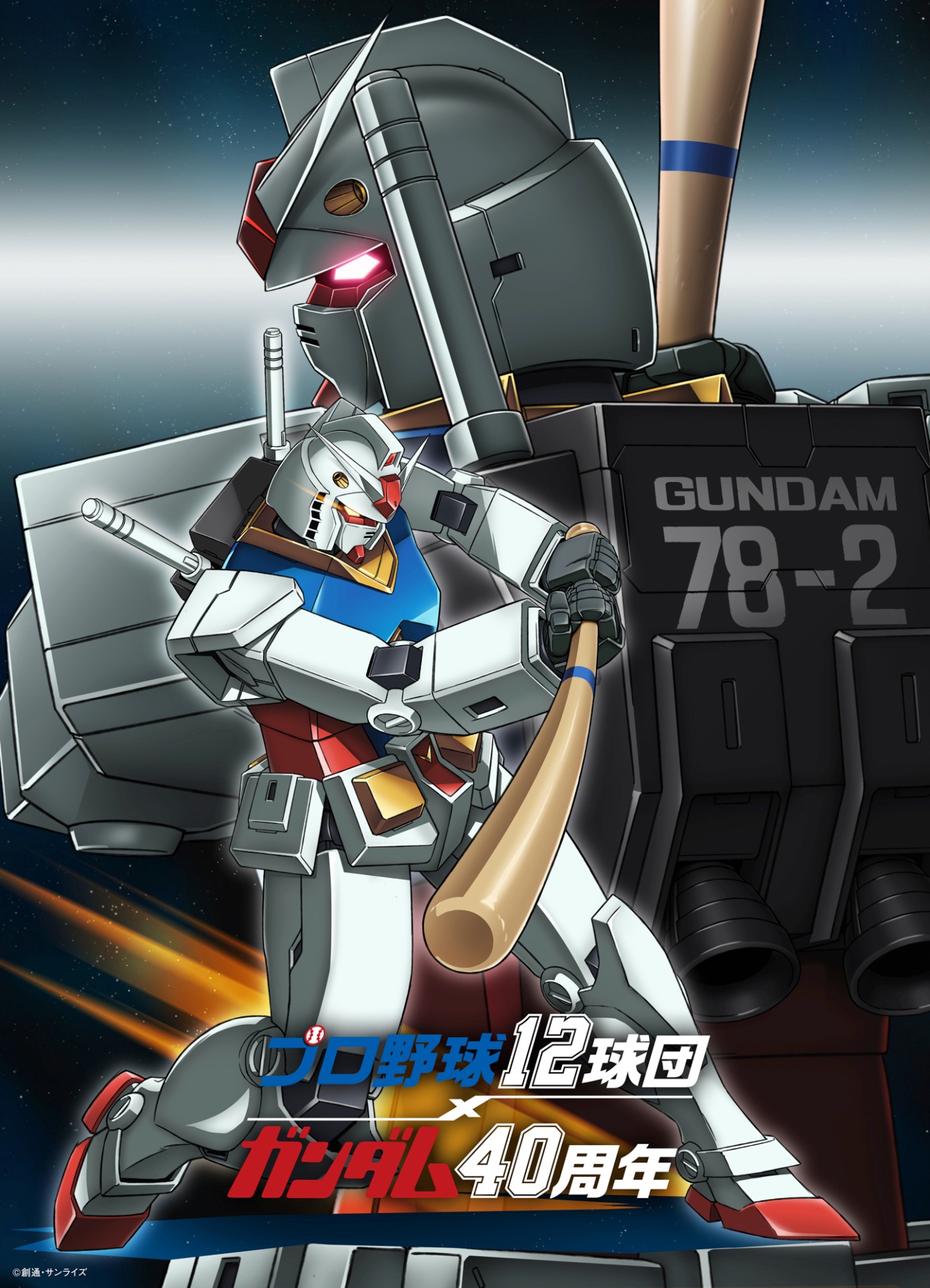 「プロ野球12球団×ガンダム40周年」キービジュアル