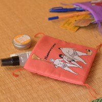 座布団ポーチの使用イメージ。