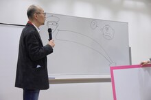 島本和彦の話は思いもしないところに着地するというイメージ画像（藤田和日郎作）。