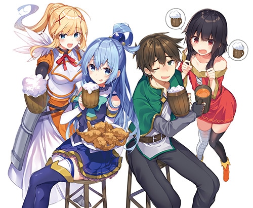 「この素晴らしい世界に祝福を！2 Blu-ray BOX」三嶋くろね描き下ろしイラスト。