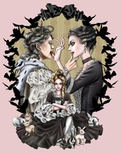 三原ミツカズと「女王陛下のお気に入り」のコラボアート。