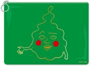 展覧会記念商品の「PVCエクボポーチ」。