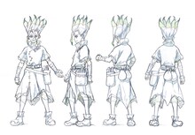 千空（CV：小林裕介）のキャラクター設定画。