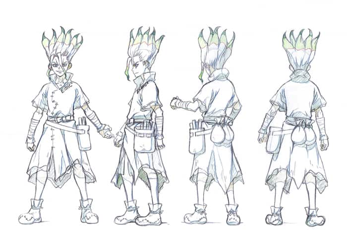 アニメ Dr Stone 千空 大樹 杠 司のキャラクター設定画が到着 コミックナタリー