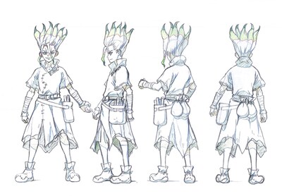 千空（CV：小林裕介）のキャラクター設定画。