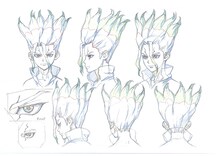 千空（CV：小林裕介）のキャラクター設定画。