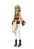 C.C.。ルルーシュにギアスを 与えた不老不死の少女。ある目的のために世界中を旅している。