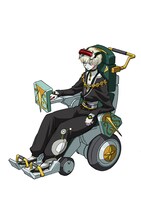 シャリオ。ジルクスタンの国王でシャムナの弟。身体が不自由だが、ナイトメアフレームの高い操縦技術を持つ。