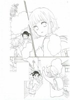 こうち楓による「もふもふのほんと」収録作品の下絵。