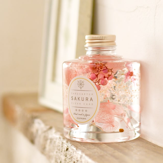 桜の花びら使った「カードキャプターさくら」ハーバリウム、受注生産販売