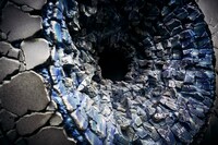 孫悟空による「かめはめ波」の痕跡を再現したグラフィック。