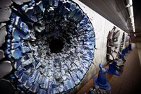 孫悟空による「かめはめ波」の痕跡を再現したグラフィック。