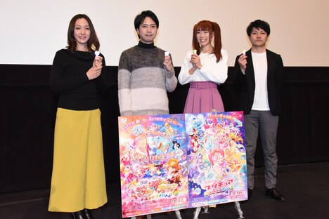 左から神木優プロデューサー、宮本浩史監督、成瀬瑛美、内藤圭祐プロデューサー。