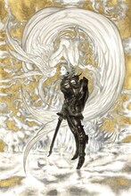 天野喜孝《ファイナルファンタジーXIV 嵐神と冒険者》2010年 アクリル・紙 FINAL FANTASY XIV/(c)SQUARE ENIX CO.,LTD. All Rights Reserved./IMAGE ILLUSTRATION:(c)YOSHITAKA AMANO