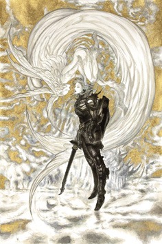 天野喜孝《ファイナルファンタジーXIV 嵐神と冒険者》2010年 アクリル・紙 FINAL FANTASY XIV/(c)SQUARE ENIX CO.,LTD. All Rights Reserved./IMAGE ILLUSTRATION:(c)YOSHITAKA AMANO