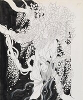 花郁悠紀子「不死の花」（『プリンセス』1979年8月号）1979年 丸ペン、墨汁・上質紙 (c)Yukiko Kai