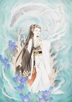 波津彬子「海神別荘」（「鏡花幻想波津彬子原画展」ポスター用イラスト／泉鏡花記念館）2007年 カラーインク、透明水彩、染料・キャンソンボード (c)Akiko Hatsu