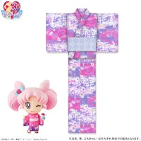 「クリスタルトーキョー柄」の浴衣を着用した、ちびうさ「ぷちきゃら！京都丸紅ver.」のフィギュア。