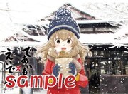 車内ドアのラッピングイメージ。沿線の四季をモチーフにしたており、画像は冬のイラスト。