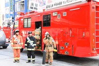 消防演習の様子。