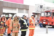 消防演習の様子。