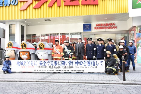 消防演習の様子。