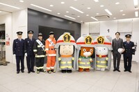 消防演習の様子。