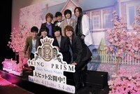 上段左から涼野ユウ役の内田雄馬、鷹梁ミナト役の五十嵐雅、西園寺レオ役の永塚拓馬、如月ルヰ役の蒼井翔太、下段左から香賀美タイガ役の畠中祐、一条シン役の寺島惇太、太刀花ユキノジョウ役の斉藤壮馬、十王院カケル役の八代拓。