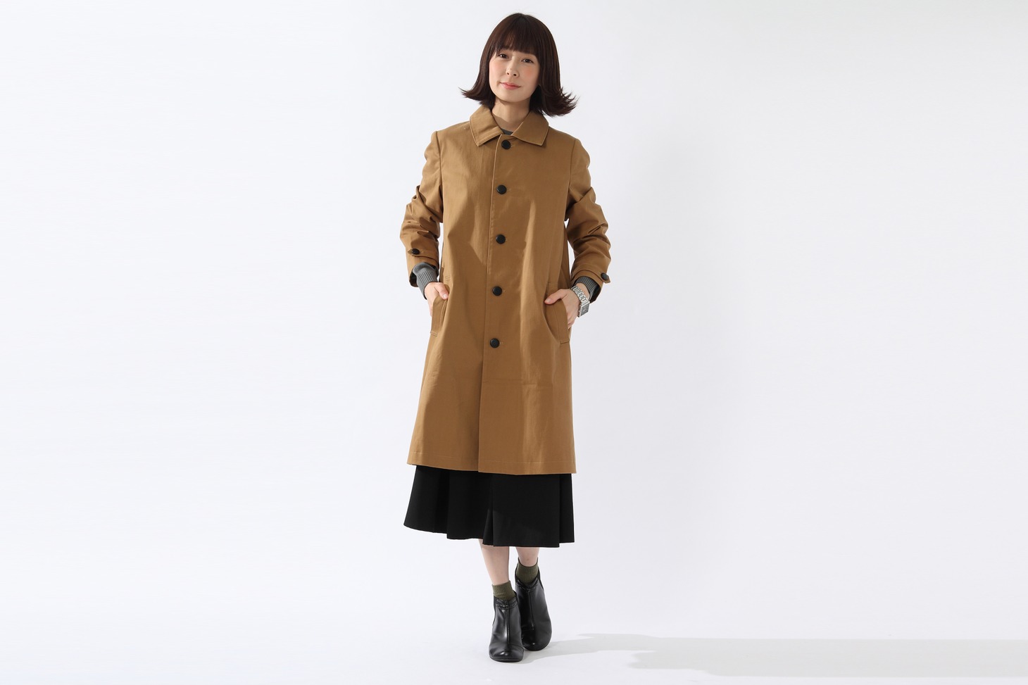 宜野座伸元モデルのアウター使用イメージ。