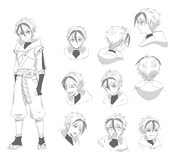 志藤ミネが描いたサスケの線画。