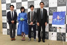 左から丸井グループ執行役員の青木正久氏、福原遥、石井俊匡、東宝の太田圭二氏。