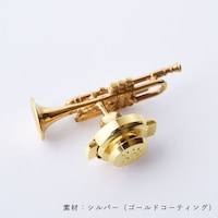 「ムッタの金ピカトランペット タイタックピン（シルバー）」