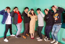 左から那須晃行、中西茂樹、金子学、佐藤優樹、阿諏訪泰義、小野賢章、江口拓也。