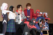 映画「スパイダーマン：スパイダーバース」舞台挨拶の様子。