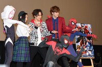 映画「スパイダーマン：スパイダーバース」舞台挨拶の様子。