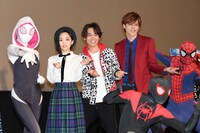 映画「スパイダーマン：スパイダーバース」舞台挨拶の様子。