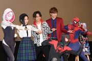 「スパイダーマン：スパイダーバース」舞台挨拶の様子。