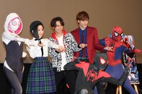 映画「スパイダーマン：スパイダーバース」舞台挨拶の様子。