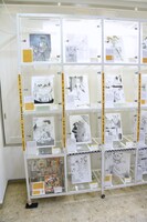 「BEASTARS原画展 ～板垣巴留の世界～」の様子。