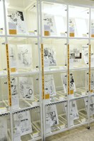 「BEASTARS原画展 ～板垣巴留の世界～」の様子。